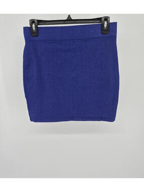 Route 66 Blue Glitter Stretch Mini Skirt Women's Size Small  Sparkle
